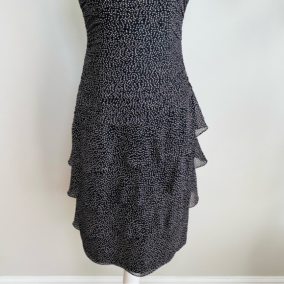 Kay Unger silk sleeveless polka dot ruffled hem dress - Picture 5 of 7